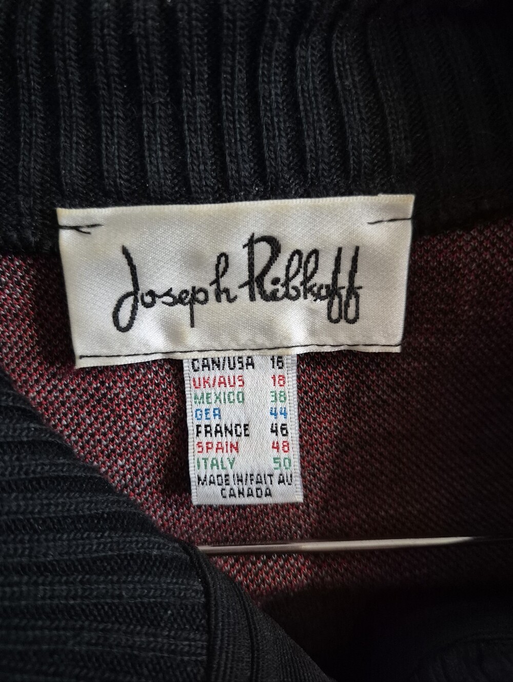 Joseph Ribkoff Retro Multi Pattern Long Line Sweater Jacket Size 16 - Picture 10 of 10